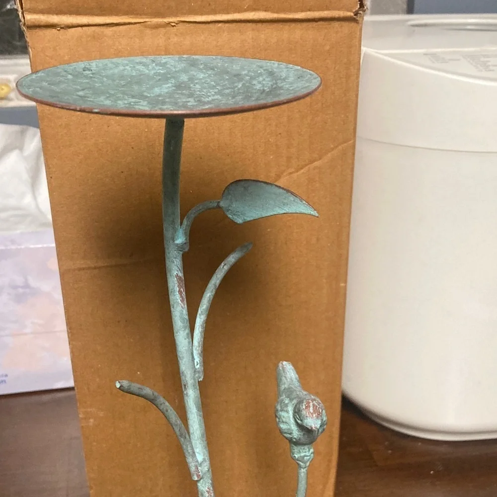 Decorative Bird Candle Holder - Turquoise